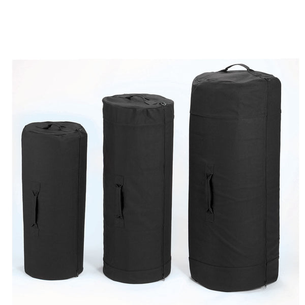 Fox Bags: Canvas Duffle Bag w/ Side Zipper Black