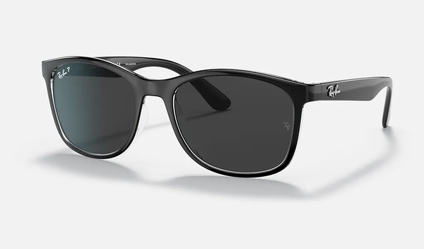 Ray-Ban RB4374 Sunglasses in Black on Transparent and Grey