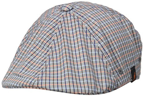 Kangol Hats: Plaid Flexfit 504 - Mini Check (Blue / Orange)