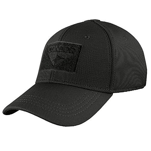 Condor: Black Flex Fit Cap, With Velcro Attachments