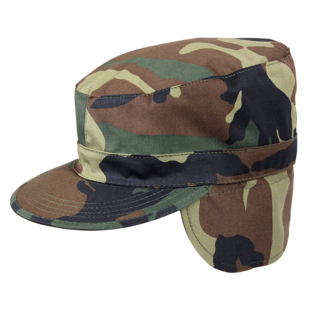 Rothco Hats: Combat Caps w/ Ear Flaps Woodland Camo