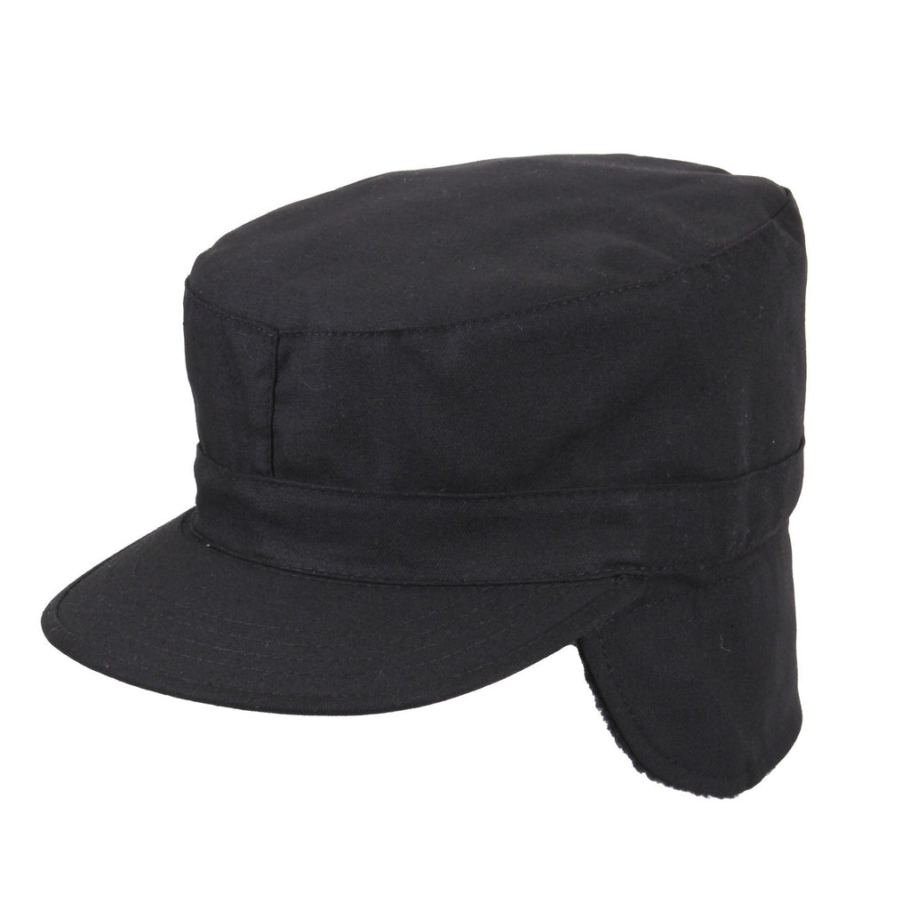 Rothco Hats: Combat Caps w/ Ear Flaps Black