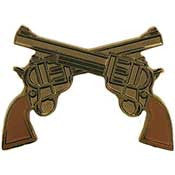 PINS- GUN, REVOLVERS/CROSSED (1")