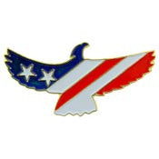 PINS- USA, FLAG, EAGLE, STARS (1")
