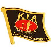 PINS- KIA, HONOR FLAG, BLACK (1")