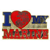 PINS- USMC, Marine Core I LOVE MY MARINE (1")