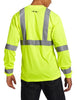Key Apparel Men's Long Sleeve High Visibility Waffle Weave Reflective Stripe Pocket Tee Shirt