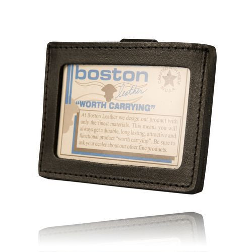 Boston Leather ID Holder w/ Belt Clip