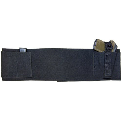 Rothco Concealed Elastic Belly Band With 2 Mag Pouches- Black