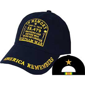 Eagle Emblems CAP: VIETNAM, IN MEMORY (BRASS BUCKLE)