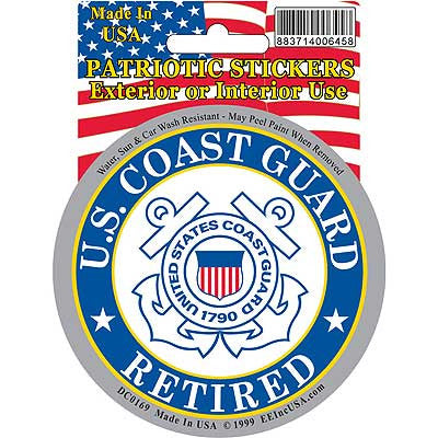 Sticker: USCG Logo, Retired (3-1/4")