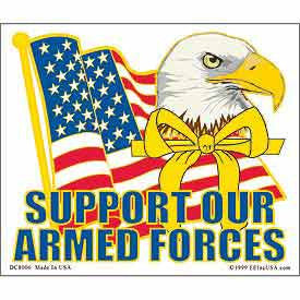 STICKER: SUPPORT ARMED FRC (CLEAR VINYL) (4" X 4-3/4")