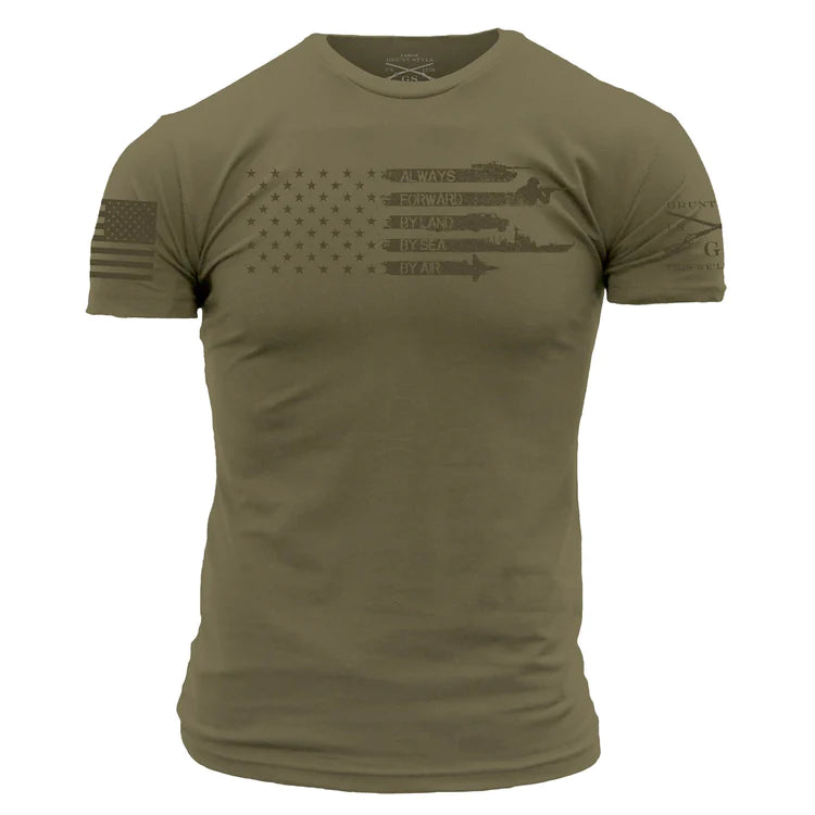 Grunt Style Men's Always Forward Flag T-Shirt