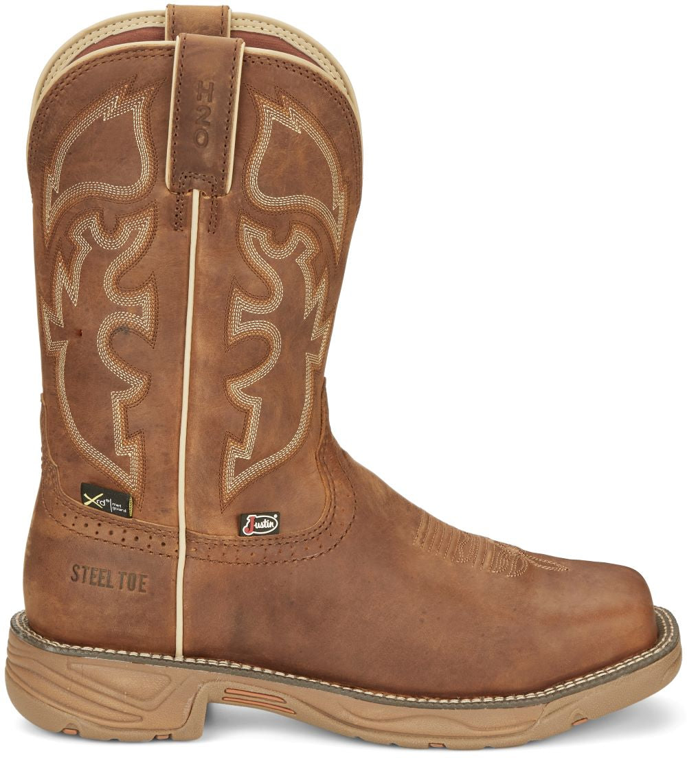 Justin SE4340 Men's 11-Inch Stampede Rush Met Guard EH WP Steel