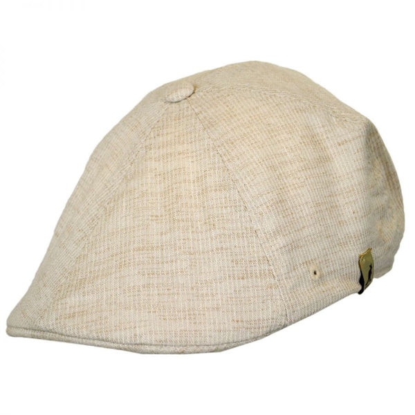 Kangol Hats: Plaid Flexfit 504 Ivy Cap - Natural Pinstripe