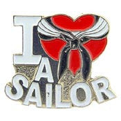 Pins: USN Navy I Heart A Sailor (1")