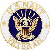 Pins USN Navy Logo Veteran 1"
