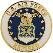 Pins: USAF - Air Force EMBLEM RETIRED (15/16")