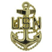 PINS: Navy USN, CHIEF PET.OFF.BAS (GLD/GLD) (1")