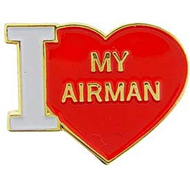 Pins: USAF - Air Force,I HEART MY AIRMAN (1")