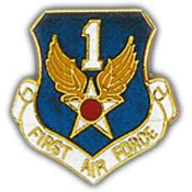 Pins: USAF - Air Force, 001ST, SHIELD (1")