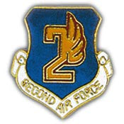 Pins: USAF - Air Force, 002ND, SHIELD (1")