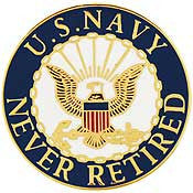 PINS: Navy USN LOGO, NEVER RET. (1")