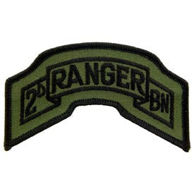 PATCHES: ARMY TAB RANGER 02ND (SUBDUED) (3-3/4")