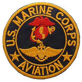 PATCHES: USMC AVIATION (USN) (BLK/RED/GLD) (3")
