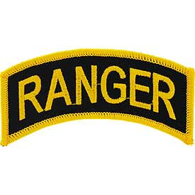 PATCHES: ARMY TAB RANGER (GLD/BLK) (4")
