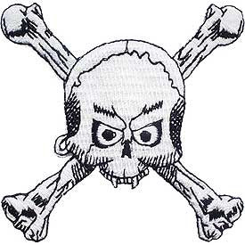 PATCHES: SKULL & BONES, FANGS (3-1/4")