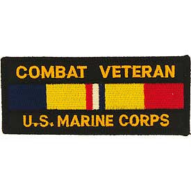 PATCHES: USMC, COMBAT VETERAN (1-3/4" X 4-1/4")