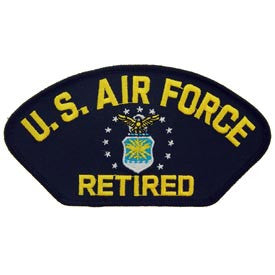 PATCHES: USAF HAT LOGO, RETIRED. (3"X5-1/4")