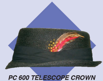 Capas Black Summer Hat with Stingy Brim and PC 600 Telescopic Crown