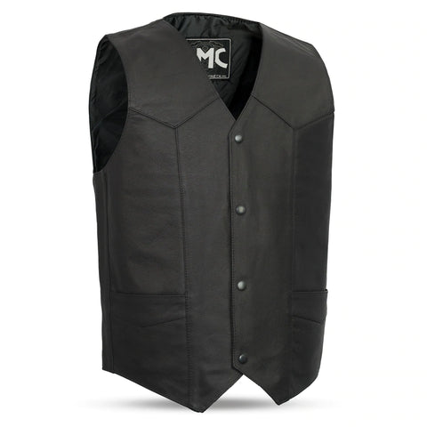 First Manufacturing Top Shot - Men's Motorcycle Western Style Leather Vest