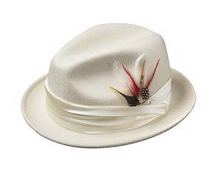 Broner: Felt Centennial Dress Hat White
