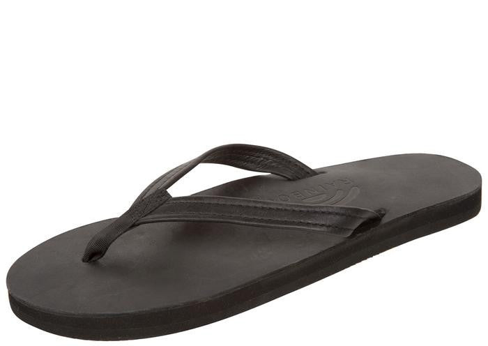 Rainbow Women's Single Layer Premier Leather with Arch Support and a Narrow Strap Black
