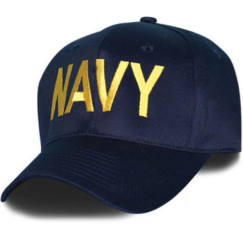MP Hats: Navy Letters Only Direct Embroidered Blue Ball Cap