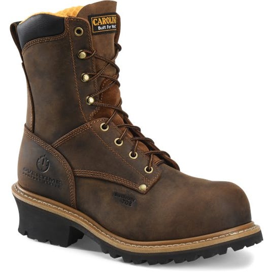 Carolina Men's Brown Poplar 8” Composite Toe Logger Boot