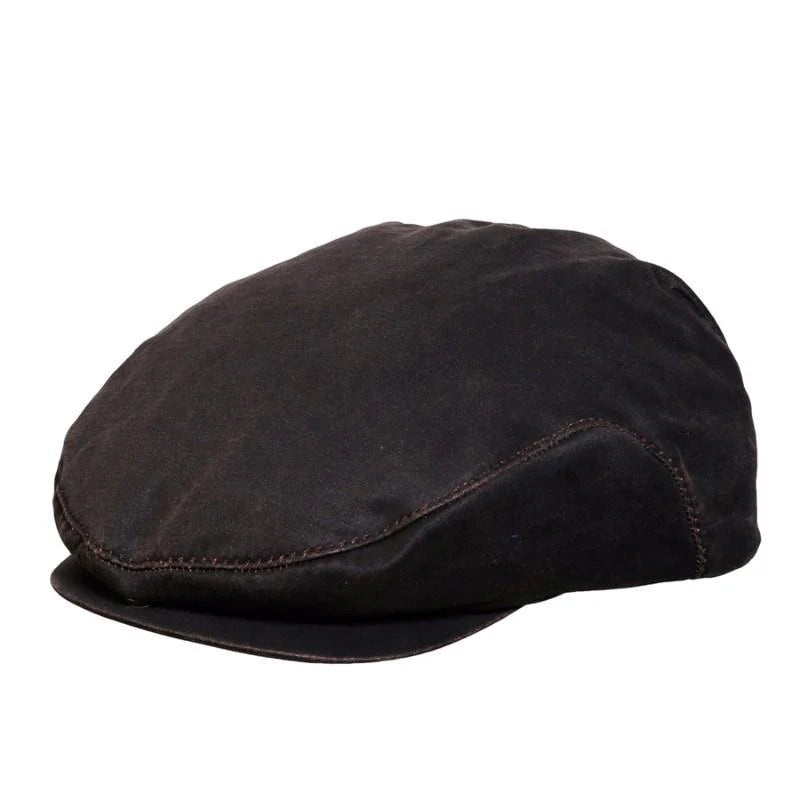 Conner Swansey Weathered Cotton Newsboy Cap - Brown (Y1303)
