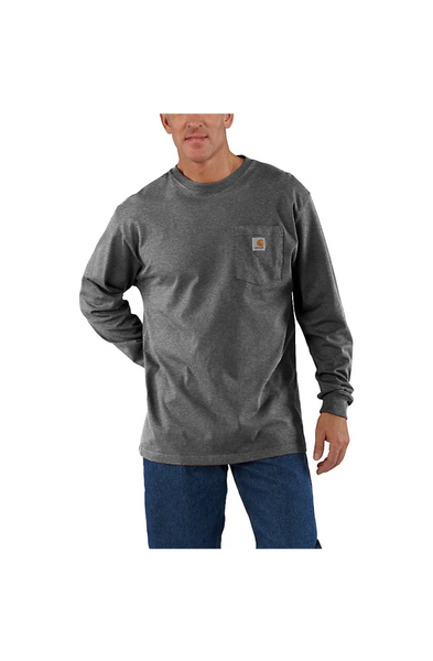 Carhartt Men's Loose Fit Heavyweight Long-Sleeve Pocket Tee - Carbon Grey