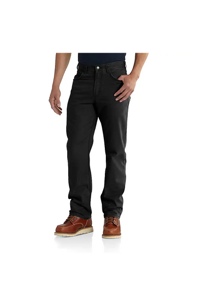 Carhartt Men's Rugged Flex Relaxed Fit Canvas 5-Pocket Work Pant in Black