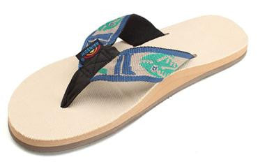Rainbow Women's Single Layer Hemp Top & Strap w/ Arch Support - Natural LT Green Fish