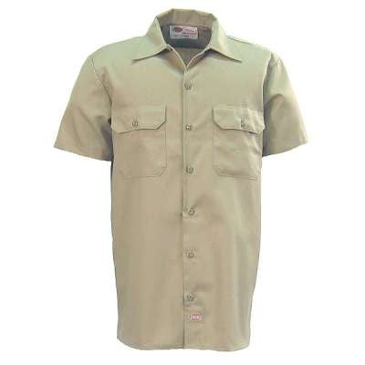 Dickies Shirts: Men's Short Sleeve Work Shirt Khaki – Army Navy Now