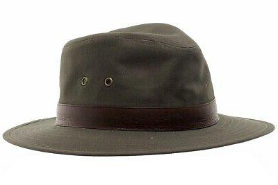 Henschel Men's Outback Crushable Cotton Canvas With Leather Band Hat - Olive