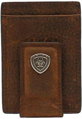 Ariat Men's Rowdy Brown Leather Money Clip and Card Holder Wallet A35123282