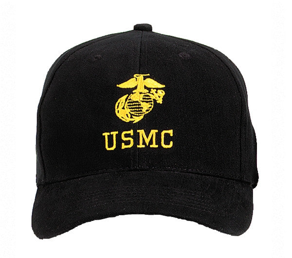 Rothco Hats: U.S.M.C. w/ G&A Insignia Cap - Black